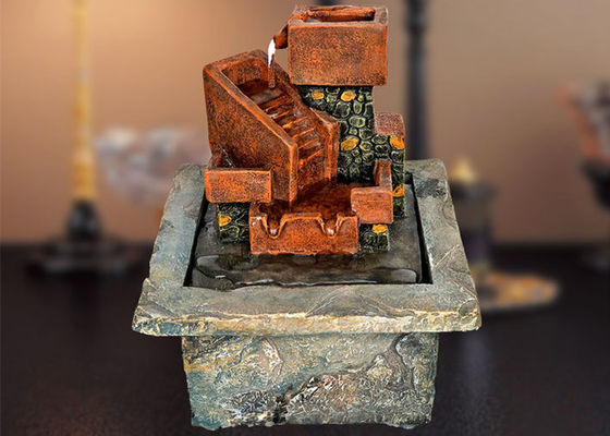 Cina H16.5CM Polyresin Merah Bata Gaya Amerika Fountain Meja Kecil Ornamen Kantor Hadiah Dekorasi Kerajinan Kreativitas pemasok