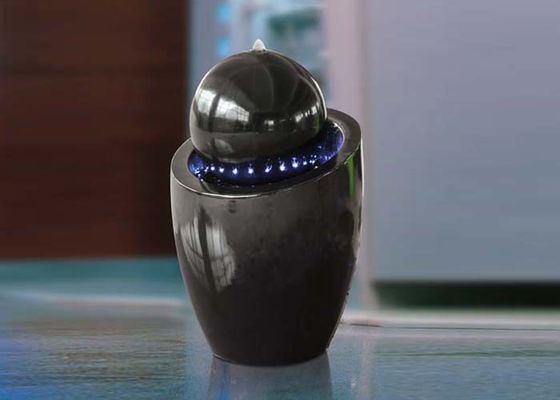 Cina H82cm Cenderung Barrel Ball Led Light Water Fountain Efek Marmer pemasok