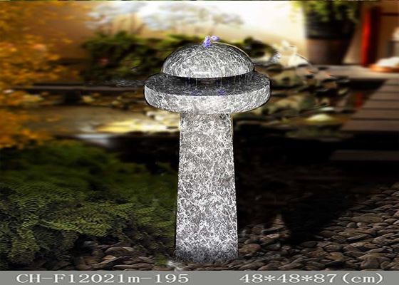 Cina Air mancur warna batu pasir Polyresin Mushroom light pemasok