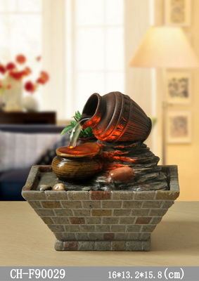 Pot Tradisional Dekorasi Interior Rumah Kabinet Tv Ruang Tamu Air Mancur Dalam Ruangan Meja Dengan LED pemasok