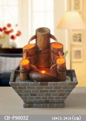 Candle Bamboo Polyresin Indoor Air Mancur Dengan Lampu Led pemasok