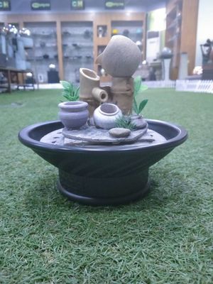 20x18.5 cm Bambu Tradisional Dekorasi Interior Rumah Ruang Tamu Meja Air Mancur Dalam Ruangan Polyresin pemasok