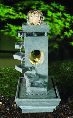 Langkah Kontemporer Glass Ball Fountain Water Sandstone pemasok