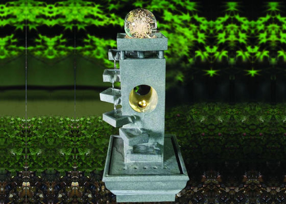 Langkah Kontemporer Glass Ball Fountain Water Sandstone pemasok