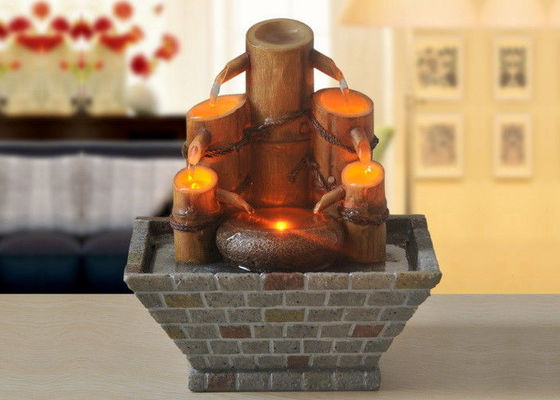 Candle Bamboo Polyresin Indoor Air Mancur Dengan Lampu Led pemasok