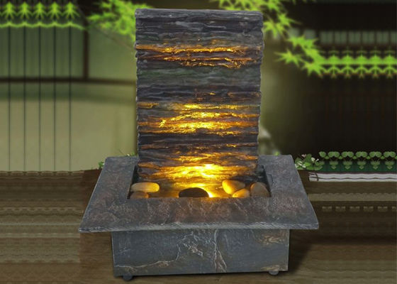 Polyresin Slate Air Mancur Dalam Ruangan Kecil Dan Air Terjun pemasok