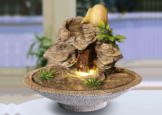 Multi-warna Polyresin Mountain Indoor Fountains Tabletop pemasok