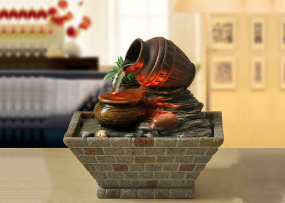 Pot Tradisional Dekorasi Interior Rumah Kabinet Tv Ruang Tamu Air Mancur Dalam Ruangan Meja Dengan LED pemasok