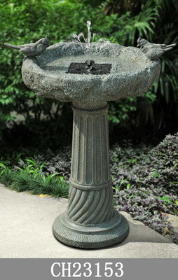 Luar ruangan H70CM Polyresin Led Light Water Fountain pemasok