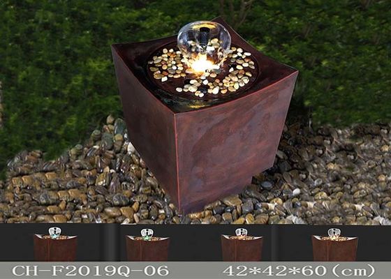 Polyresin Delux Warm Led Light Water Fountain Golden Brown pemasok