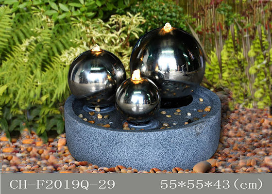 Bahan Polyresin Ss Bola Led Air Mancur Dalam Ruangan Buatan Tangan pemasok